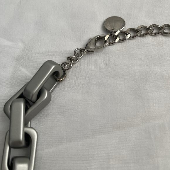 Pono Grazia Barile Necklace by Joan G Silver Italian resin link Statement piece - Picture 8 of 10